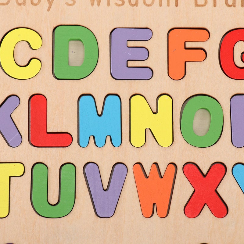 Wooden Kidsren'S Number Letter Matching Puzzle Baby Educational Early Education Wisdom Brain Logical Thinking Puzzle Toy - Image 5